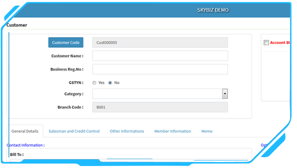 Customer & Supplier Maintenance