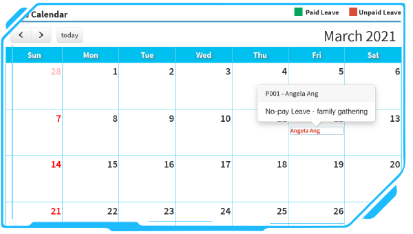 Leave Calendar