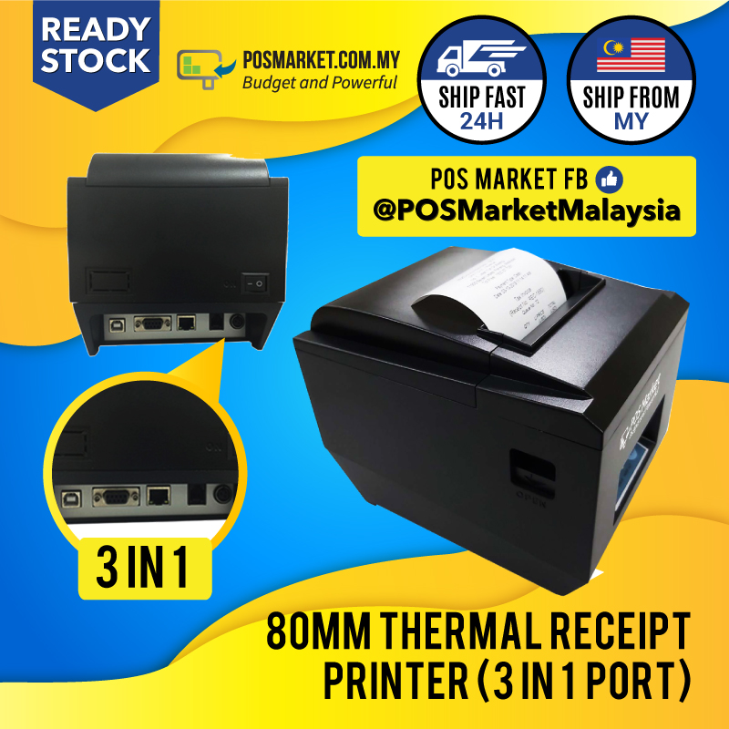 80mm Thermal Receipt Printer 3 in 1